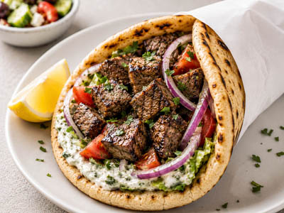Beef Souvlaki Pita