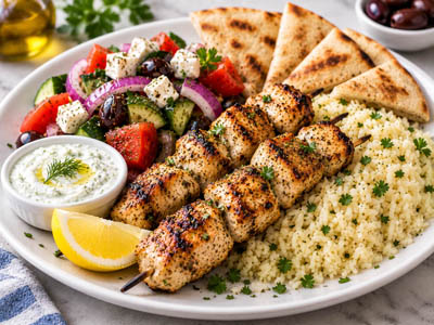 Chicken Souvlaki Dinner